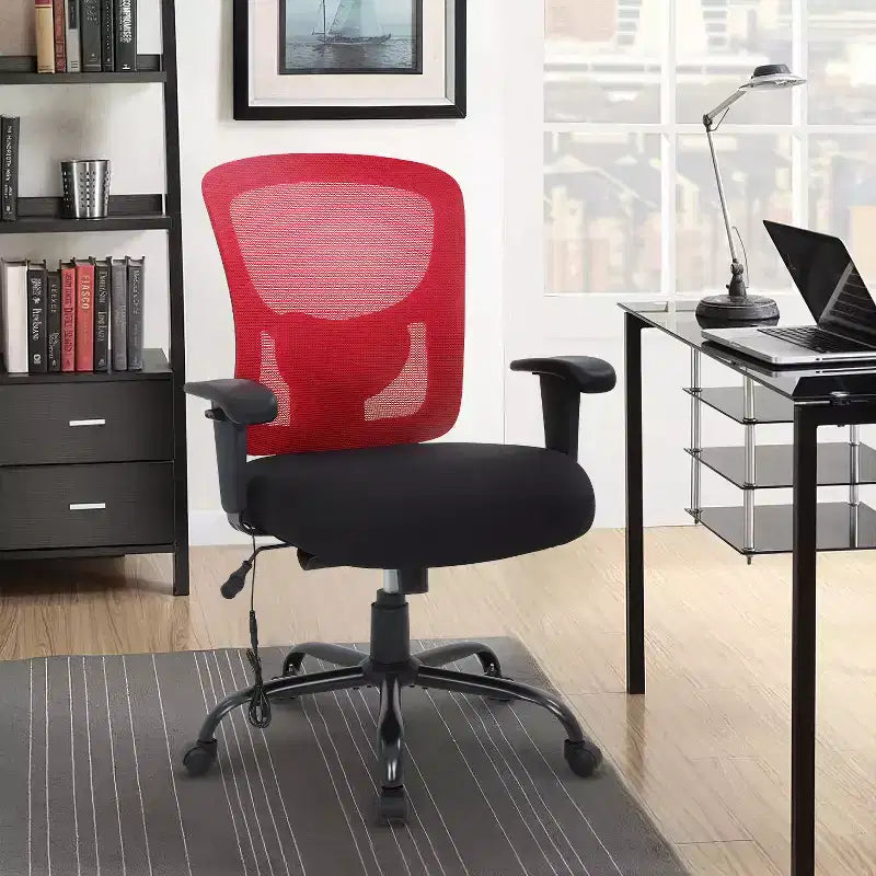 BestMassage Sedia da Ufficio Ergonomica per Persone Robuste Fino a 180 kg, Sedia da Scrivania in Rete per Persone di Taglia Forte
