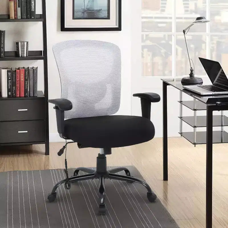 BestMassage Sedia da Ufficio Ergonomica per Persone Robuste Fino a 180 kg, Sedia da Scrivania in Rete per Persone di Taglia Forte