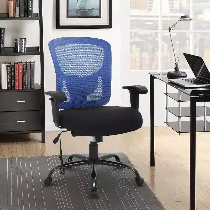 BestMassage Sedia da Ufficio Ergonomica per Persone Robuste Fino a 180 kg, Sedia da Scrivania in Rete per Persone di Taglia Forte