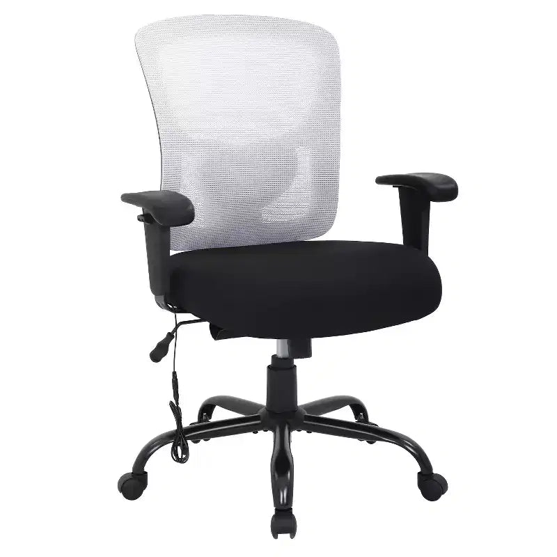 BestMassage Sedia da Ufficio Ergonomica per Persone Robuste Fino a 180 kg, Sedia da Scrivania in Rete per Persone di Taglia Forte