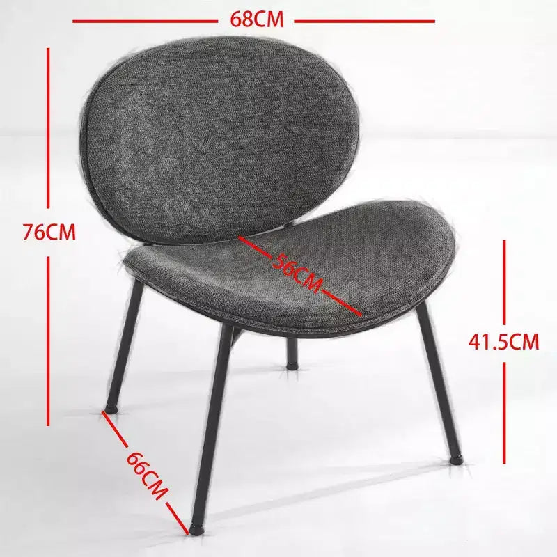 Okak Sedie d'accento Mid-Century Modern per camera da letto, sedia a conchiglia singola sedia treppiede, sedia lounge in tessuto con schienale finitura noce