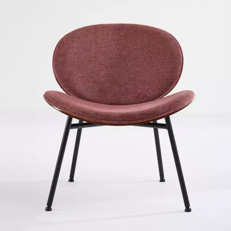 Okak Sedie d'accento Mid-Century Modern per camera da letto, sedia a conchiglia singola sedia treppiede, sedia lounge in tessuto con schienale finitura noce