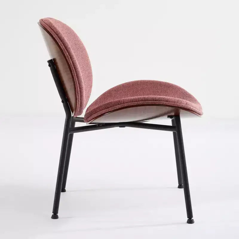 Okak Sedie d'accento Mid-Century Modern per camera da letto, sedia a conchiglia singola sedia treppiede, sedia lounge in tessuto con schienale finitura noce