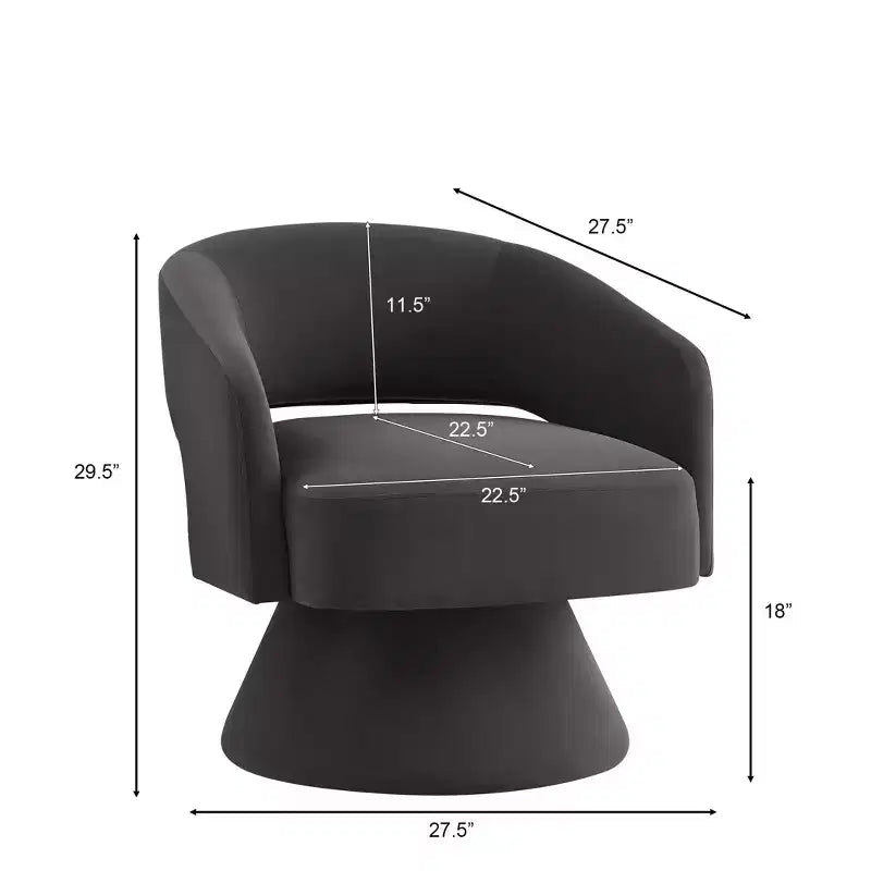 Okak Poltrone Moderne Girevoli per Camera da Letto, Poltrone Accent Rotonde Imbottite in Velluto, Sedia Girevole Comoda a 360 Gradi con Schienale Aperto