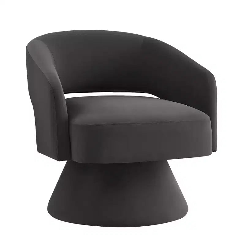 Okak Poltrone Moderne Girevoli per Camera da Letto, Poltrone Accent Rotonde Imbottite in Velluto, Sedia Girevole Comoda a 360 Gradi con Schienale Aperto