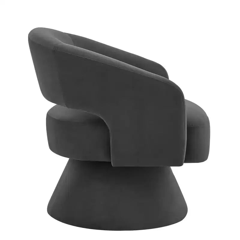Okak Poltrone Moderne Girevoli per Camera da Letto, Poltrone Accent Rotonde Imbottite in Velluto, Sedia Girevole Comoda a 360 Gradi con Schienale Aperto