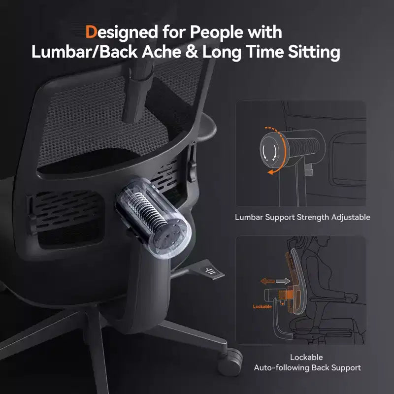 Sedia Ergonomica Newtral MagicH-BP con Poggiapiedi - Sedia da Ufficio per Casa con Supporto Lombare Auto-Adattante, Braccioli 4D, Seduta Regolabile in Profondità e Altezza