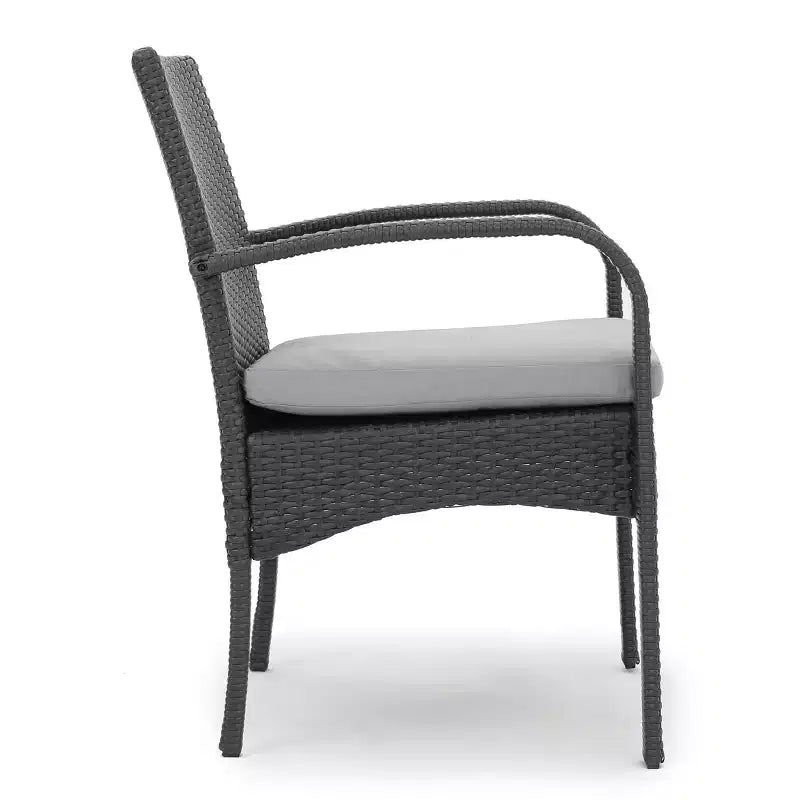 Christopher Knight Home Hartford, set da pranzo da esterno da 5 pezzi in legno di acacia e vimini con cuscini