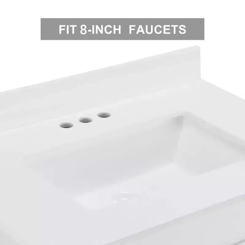 Mobile da bagno Bestier 30" bianco stile rustico con ante scorrevoli a persiana, 2 cassetti, mobile indipendente con alzatina protettiva