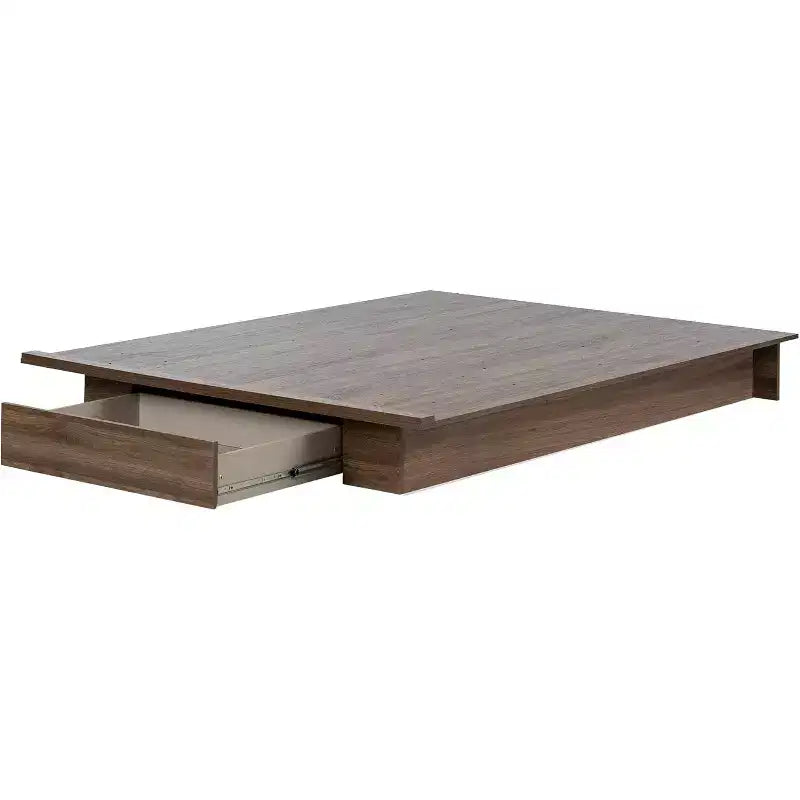 HomeStock Base letto regolabile (da piazza francese a matrimoniale) marrone 8,5 pollici di altezza con contenitore in truciolare