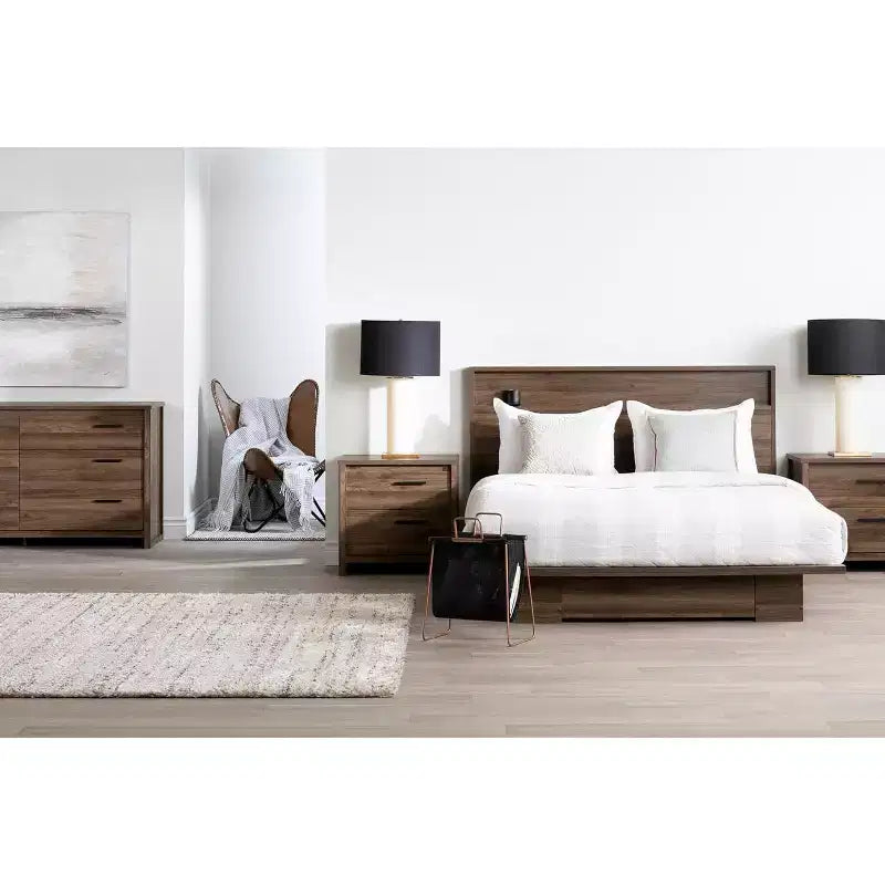 HomeStock Base letto regolabile (da piazza francese a matrimoniale) marrone 8,5 pollici di altezza con contenitore in truciolare