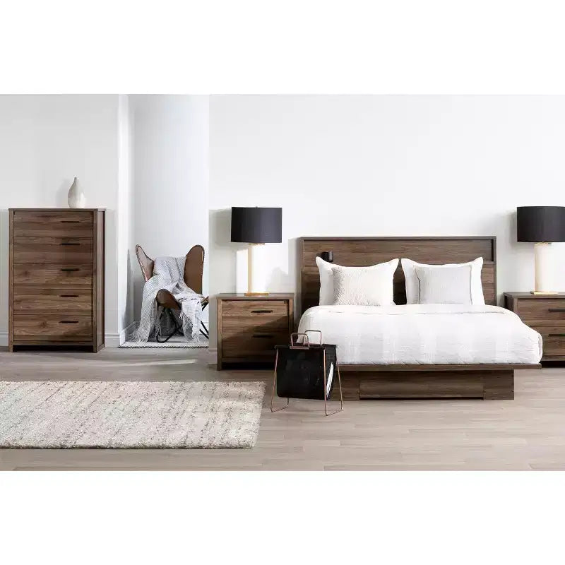 HomeStock Base letto regolabile (da piazza francese a matrimoniale) marrone 8,5 pollici di altezza con contenitore in truciolare