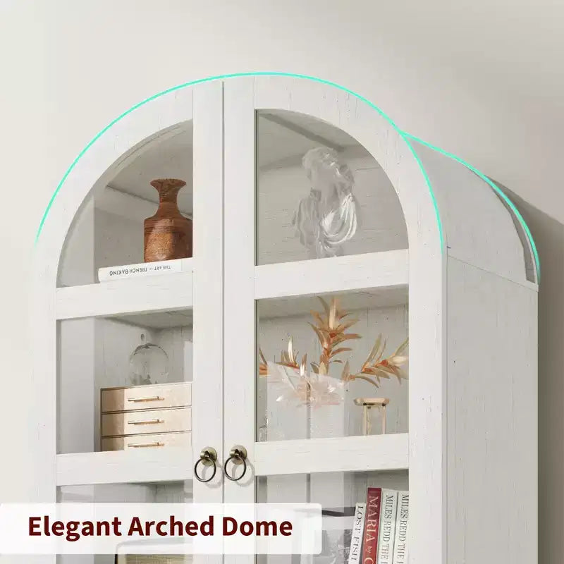 Dispensa alta da cucina Garvee in stile rustico, credenze da cucina in legno con 2 grandi cassetti, facile montaggio