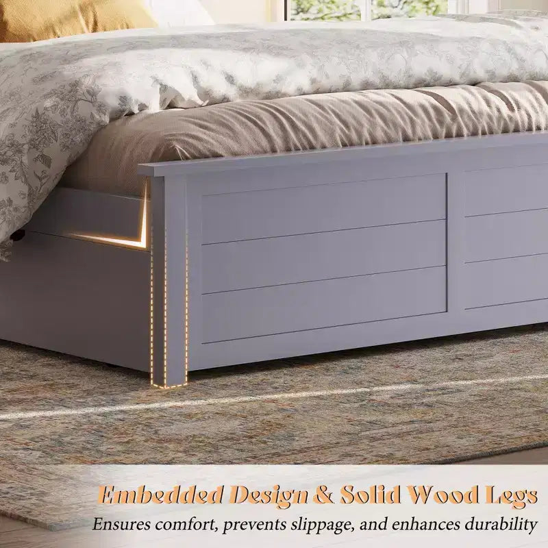 AMERLIFE Letto con testiera, Basi letto con 4 cassetti contenitore