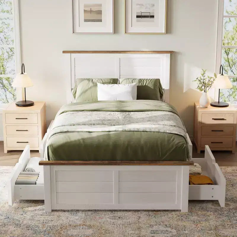 AMERLIFE Letto con testiera, Basi letto con 4 cassetti contenitore