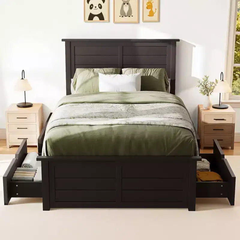 AMERLIFE Letto con testiera, Basi letto con 4 cassetti contenitore