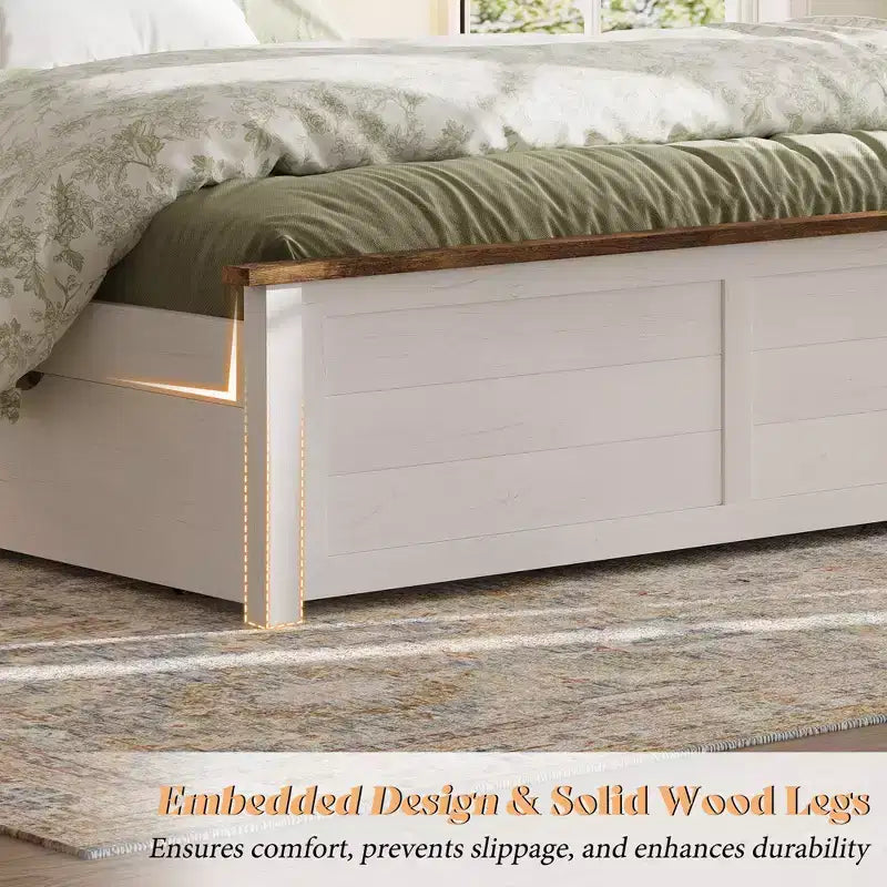 AMERLIFE Letto con testiera, Basi letto con 4 cassetti contenitore
