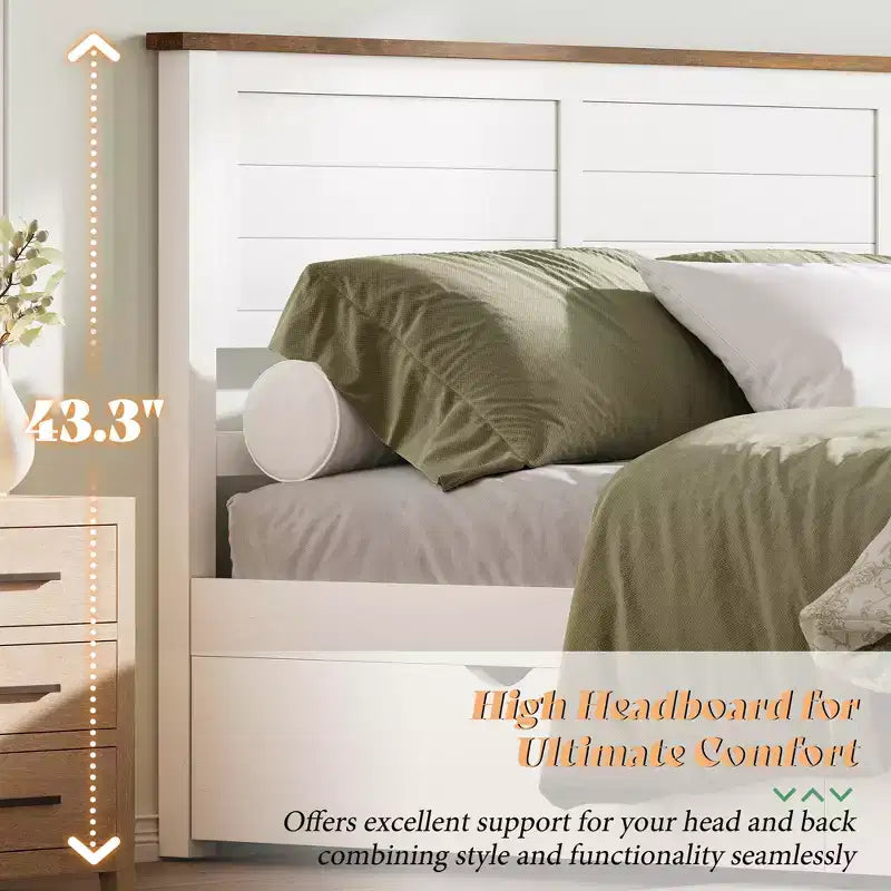 AMERLIFE Letto con testiera, Basi letto con 4 cassetti contenitore