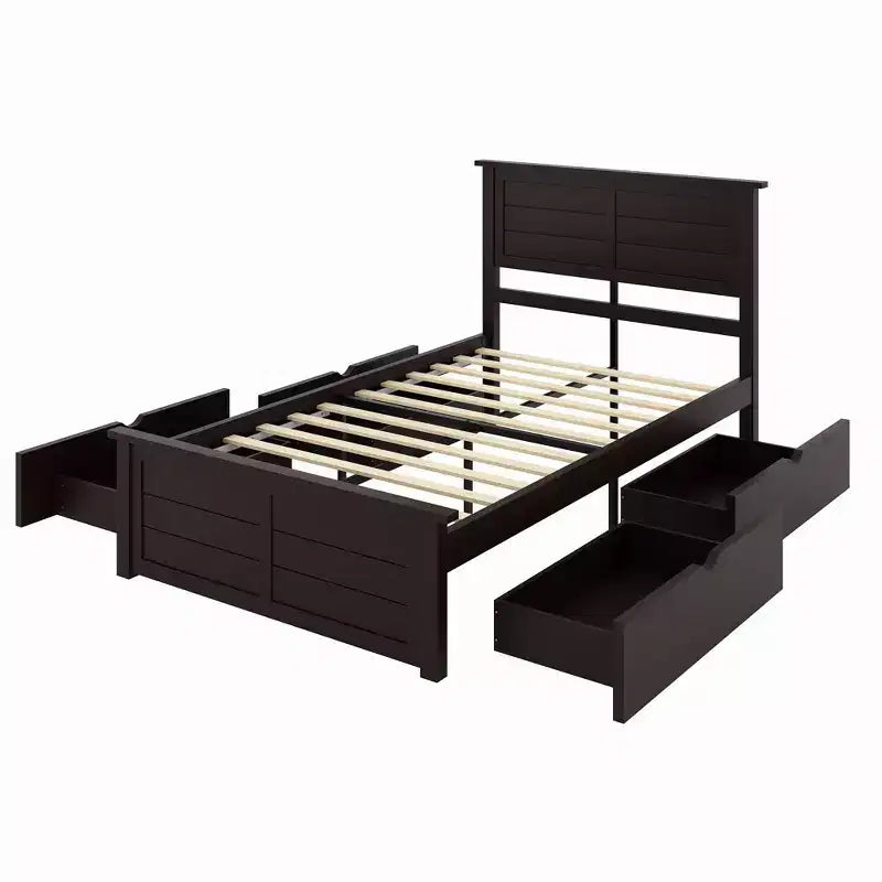 AMERLIFE Letto con testiera, Basi letto con 4 cassetti contenitore