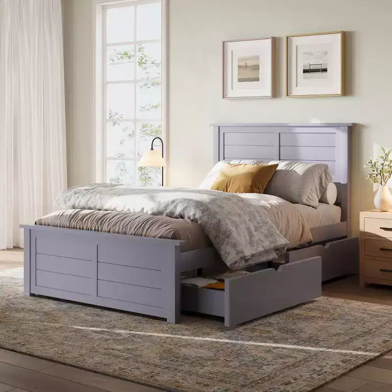 AMERLIFE Letto con testiera, Basi letto con 4 cassetti contenitore