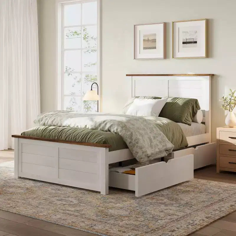 AMERLIFE Letto con testiera, Basi letto con 4 cassetti contenitore