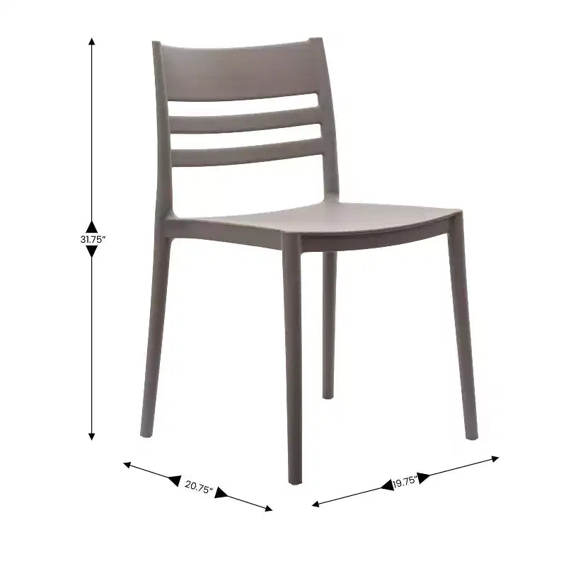 Flash Furniture Bridgeport Set di 2 Sedie da Patio Impilabili per Interni-Esterni con Schienale a Doghe, Sedia Commerciale in Resina per Tutte le Stagioni