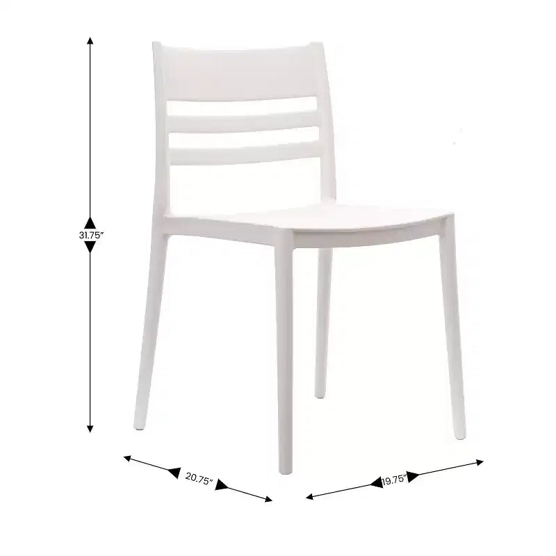 Flash Furniture Bridgeport Set di 2 Sedie da Patio Impilabili per Interni-Esterni con Schienale a Doghe, Sedia Commerciale in Resina per Tutte le Stagioni