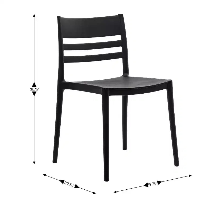 Flash Furniture Bridgeport Set di 2 Sedie da Patio Impilabili per Interni-Esterni con Schienale a Doghe, Sedia Commerciale in Resina per Tutte le Stagioni