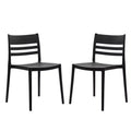 Flash Furniture Bridgeport Set di 2 Sedie da Patio Impilabili per Interni-Esterni con Schienale a Doghe, Sedia Commerciale in Resina per Tutte le Stagioni