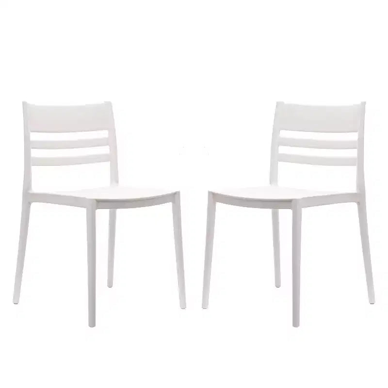 Flash Furniture Bridgeport Set di 2 Sedie da Patio Impilabili per Interni-Esterni con Schienale a Doghe, Sedia Commerciale in Resina per Tutte le Stagioni