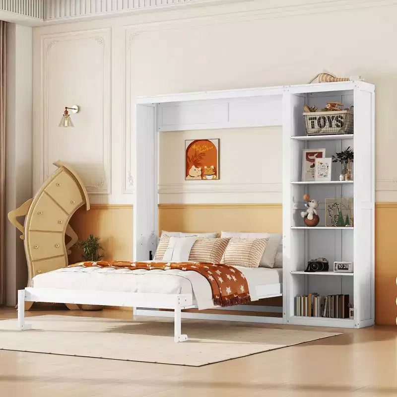 Letto a muro Whisen Murphy Bed con ripiani