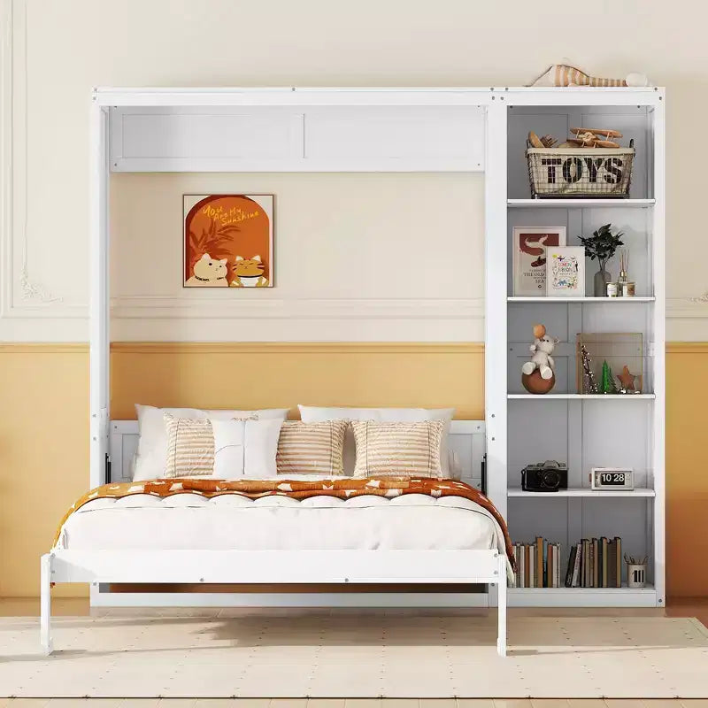 Letto a muro Whisen Murphy Bed con ripiani