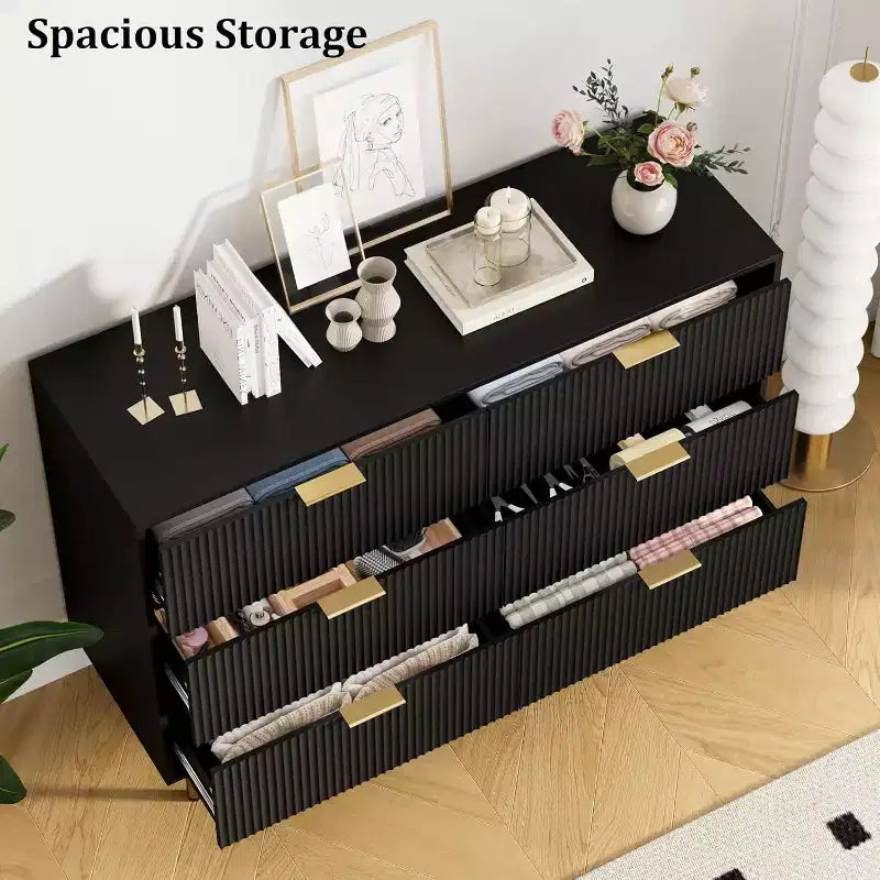 Cassettiera per Camera da Letto, Cassettiera a 6 Cassetti, Cassettiera Moderna, Organizzatore Cassetti in Legno per Camera da Letto, Soggiorno, Corridoio, Ingresso