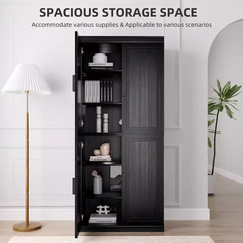 Solid Wood Stackable Cabinet&Sideboard with Adjustable Shelves