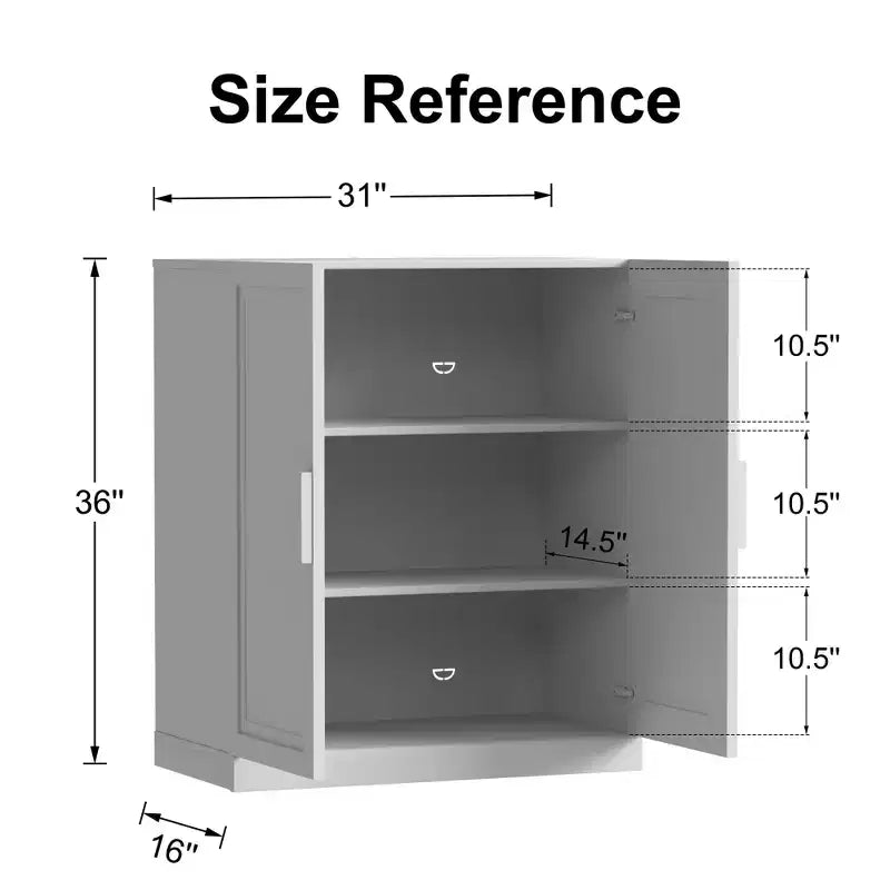 Solid Wood Stackable Cabinet&Sideboard with Adjustable Shelves