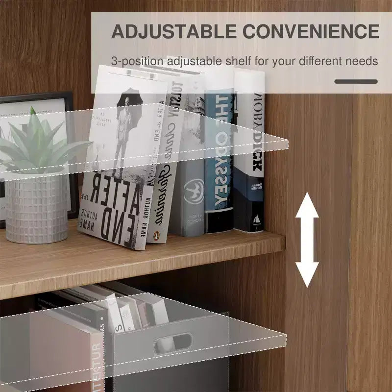 Solid Wood Stackable Cabinet&Sideboard with Adjustable Shelves