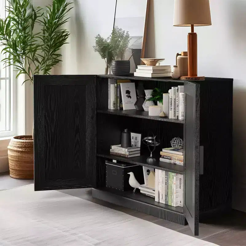 Solid Wood Stackable Cabinet&Sideboard with Adjustable Shelves