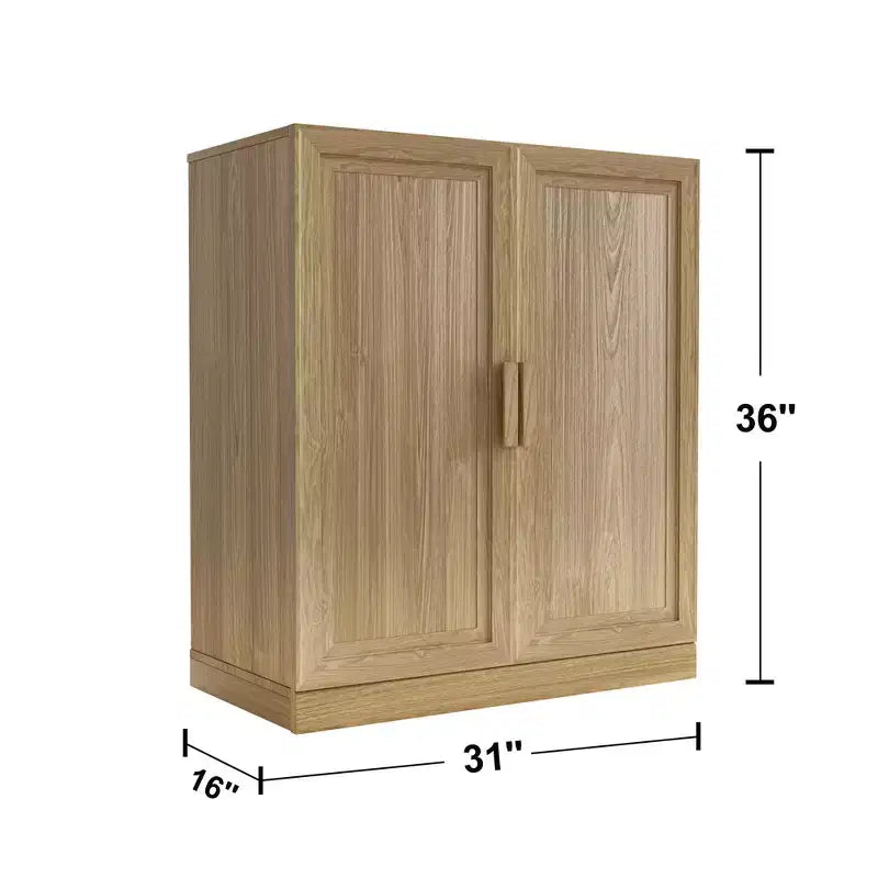 Solid Wood Stackable Cabinet&Sideboard with Adjustable Shelves