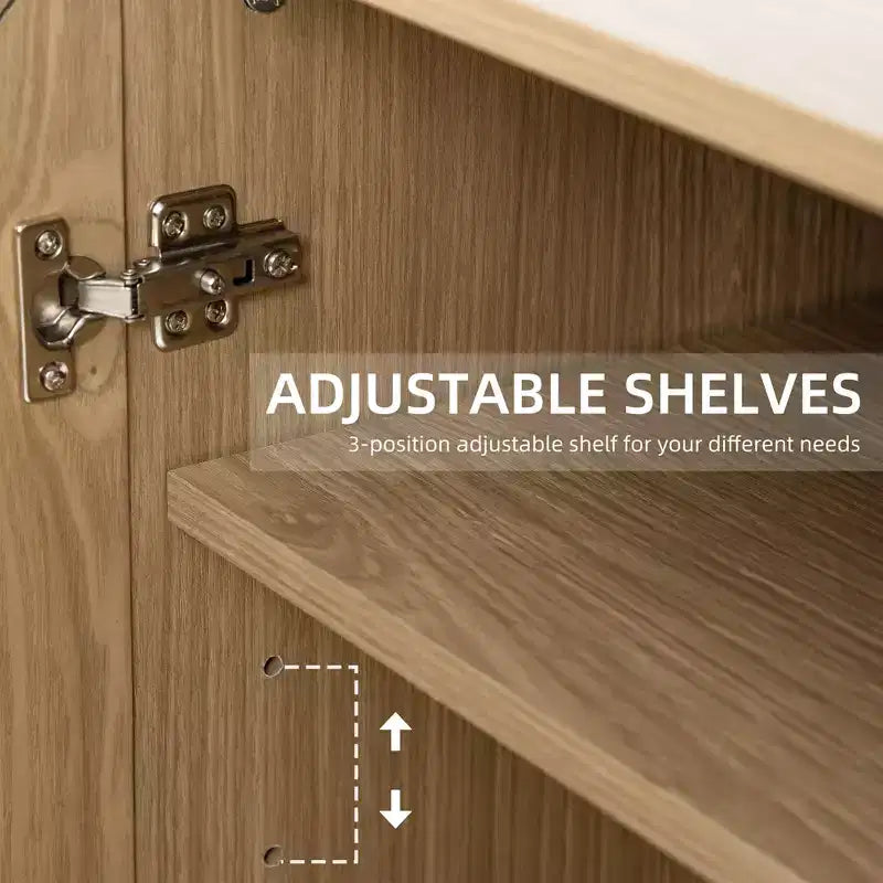 Solid Wood Stackable Cabinet&Sideboard with Adjustable Shelves