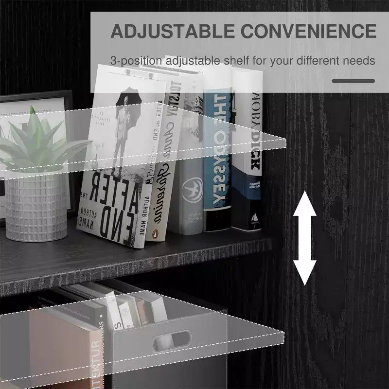 Solid Wood Stackable Cabinet&Sideboard with Adjustable Shelves