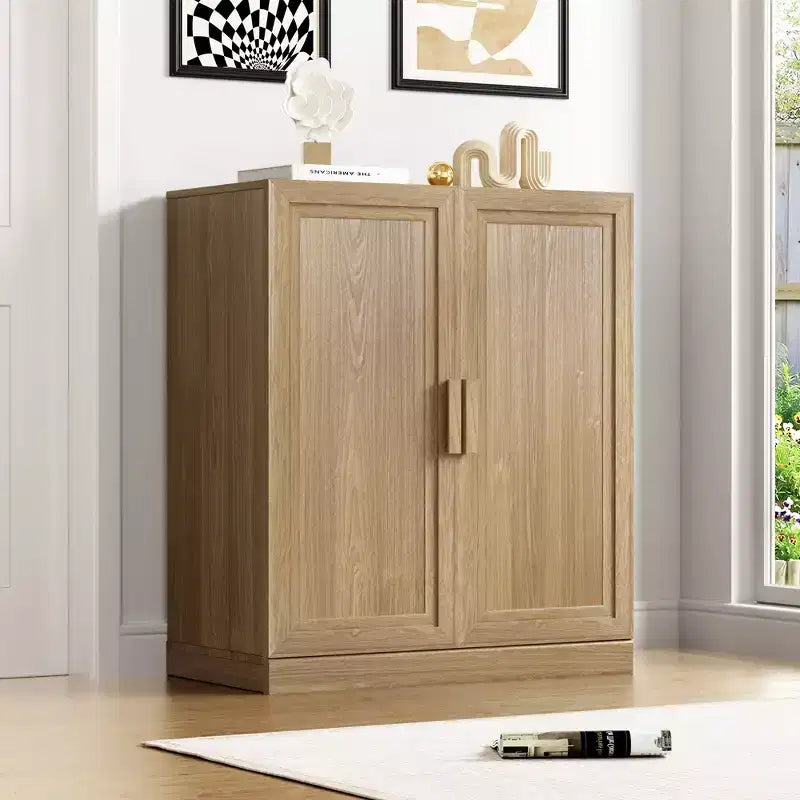 Solid Wood Stackable Cabinet&Sideboard with Adjustable Shelves