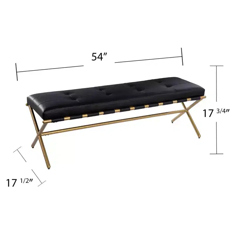 Clairvoix Upholstered Entryway Bench - Black - SEI