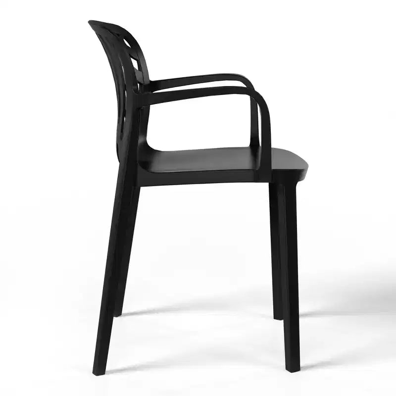 WestinTrends Playa, set da pranzo da esterni di 5 pezzi con tavolo quadrato in resina e moderne sedie impilabili