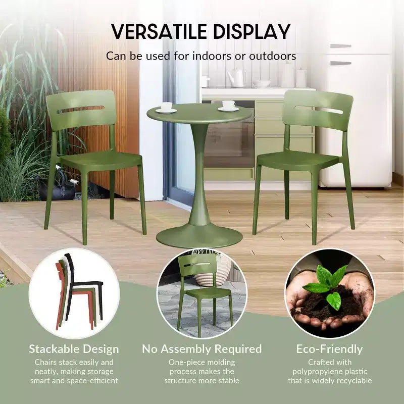 Set da pranzo WestinTrends Playa da 7 pezzi per esterni, tavolo rettangolare in metallo e sedie impilabili per patio