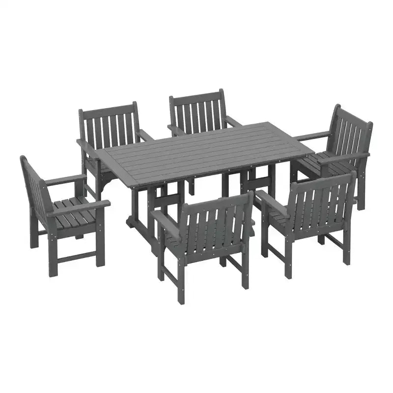 Set da pranzo da esterno WestinTrends Malibu a 7 pezzi in HDPE con tavolo e sedie