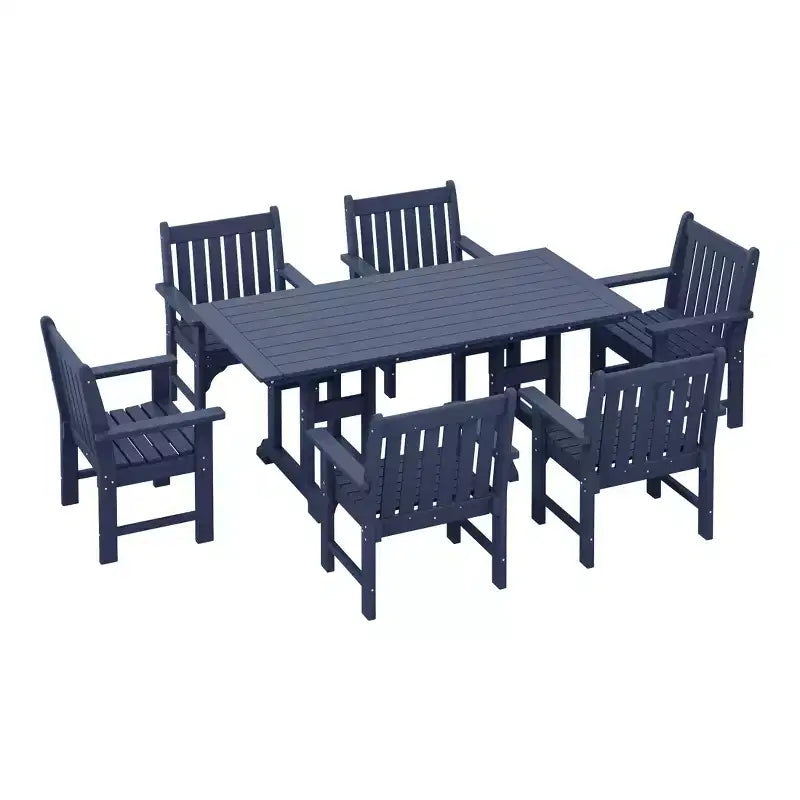 Set da pranzo da esterno WestinTrends Malibu a 7 pezzi in HDPE con tavolo e sedie