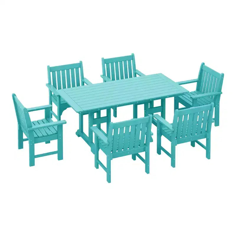 Set da pranzo da esterno WestinTrends Malibu a 7 pezzi in HDPE con tavolo e sedie