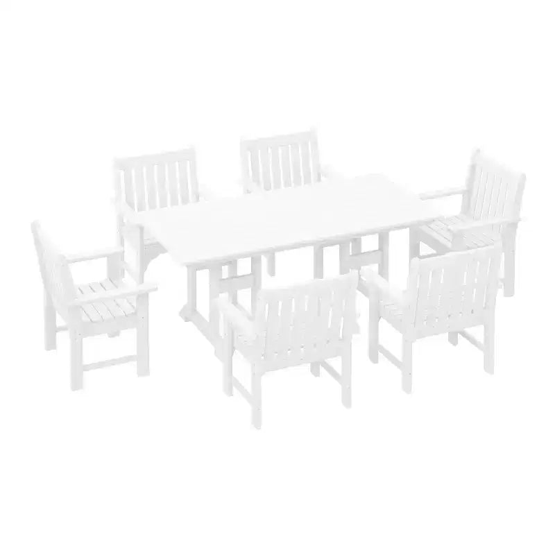 Set da pranzo da esterno WestinTrends Malibu a 7 pezzi in HDPE con tavolo e sedie