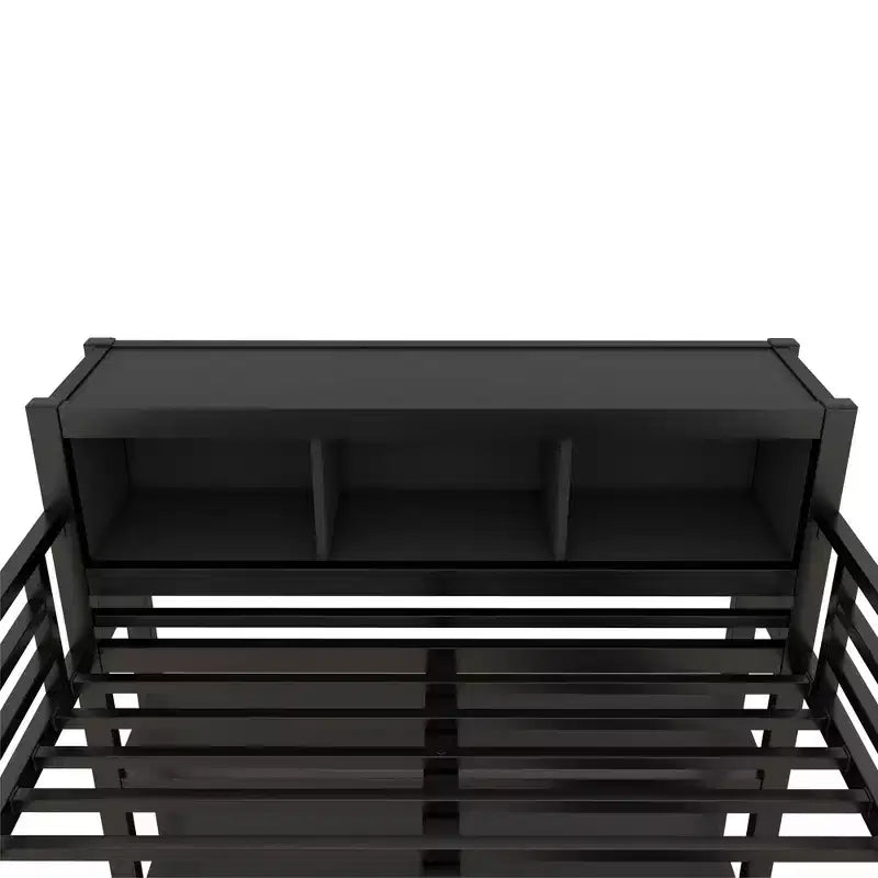 Letto a soppalco Okak matrimoniale/queen size con armadio e scrivania a L, letti a castello in metallo robusto con contenitore, letti a soppalco alti per adolescenti e adulti