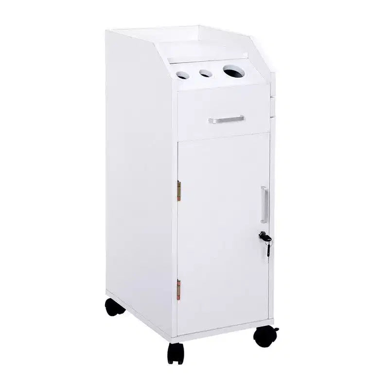 Carrello portaoggetti da salone Karl, per parrucchiere, con portacasco, nero